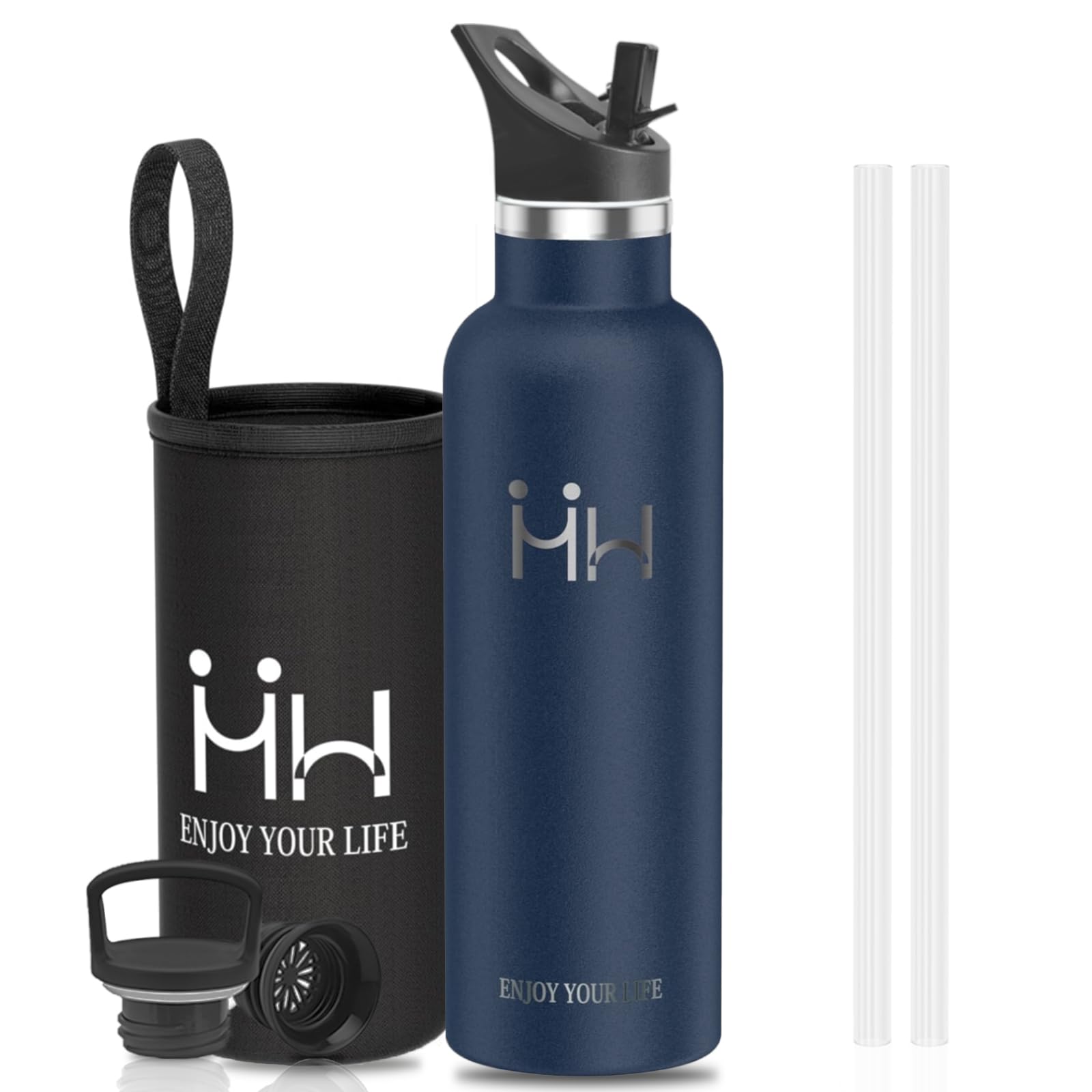 Amazon | HAPPDA 水筒 750ml 保温・保冷 2種類のフタ カバー付き